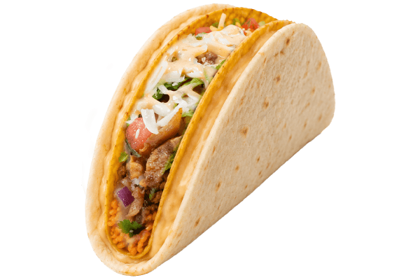 Abrazo Taco - double shell taco with queso in between