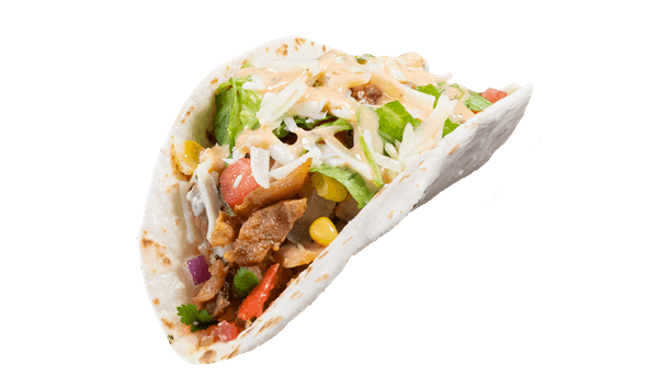 A delicious Hot Head taco with fresh toppings